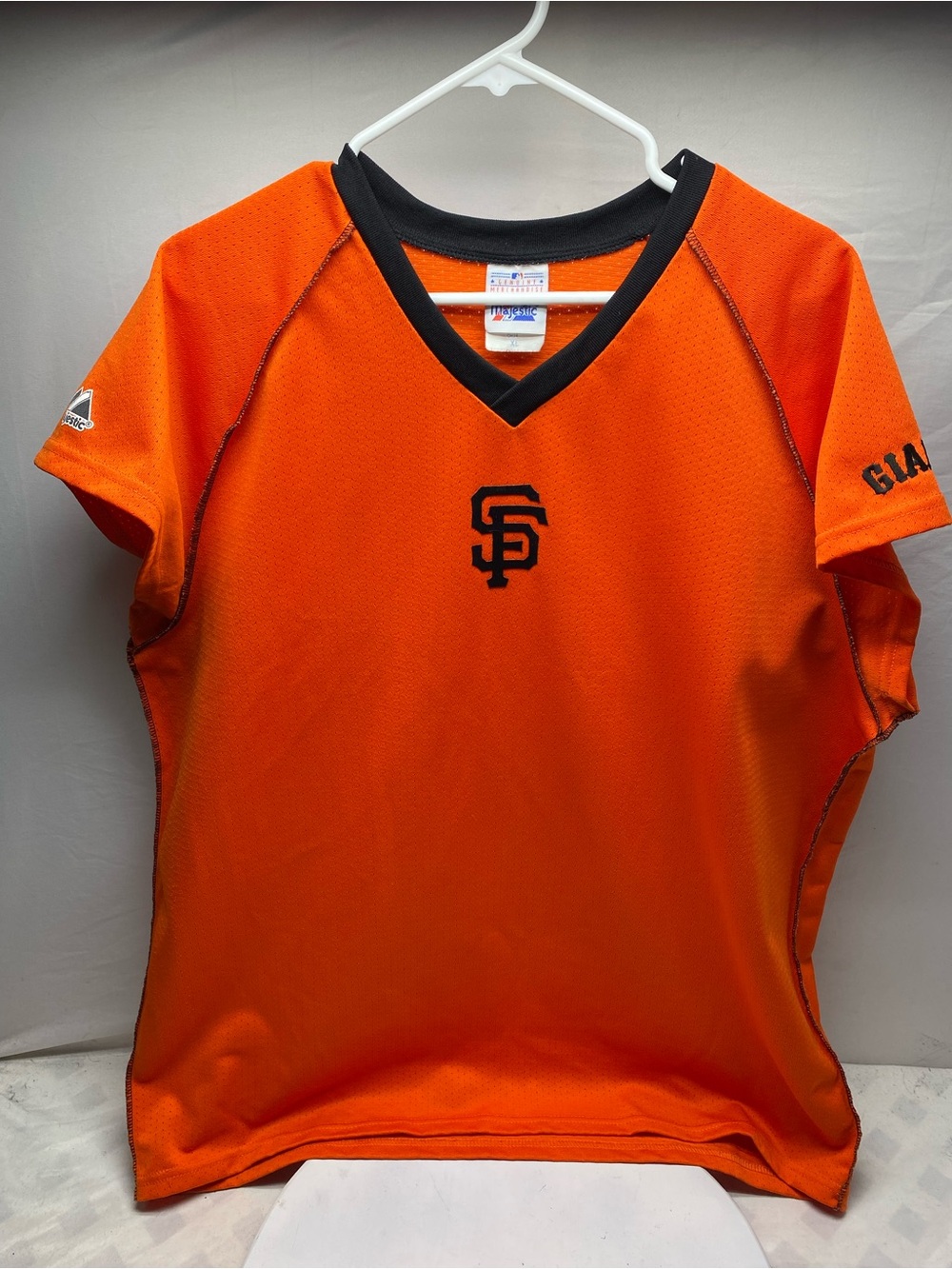 VTG 90s Majestic San Francisco SF Giants Mesh Practice Jersey Orange Made In USA